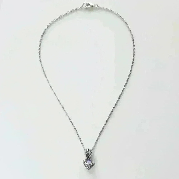 Whimsical  silver and purple mermaid style chainmaille necklace - Picture 6 of 7